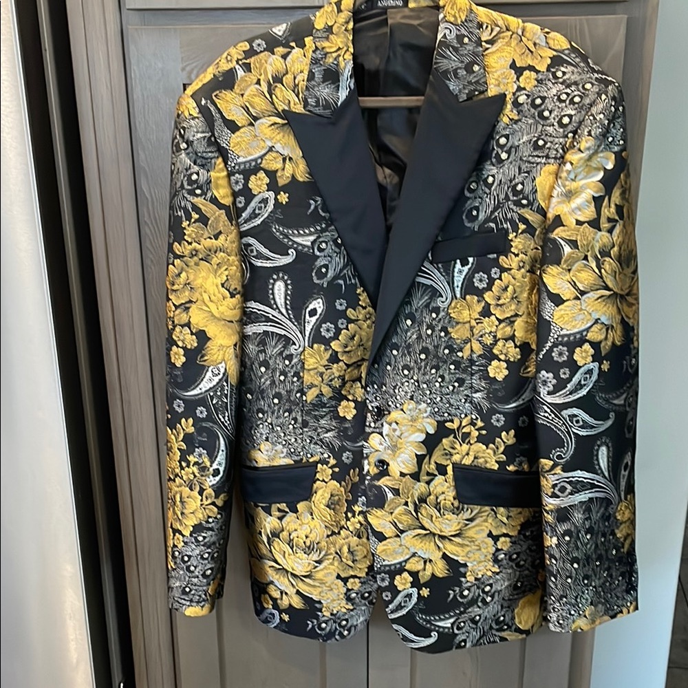 Angelino Peacock NWOT Peacock Gold Tuxedo Jacket Size 44 L